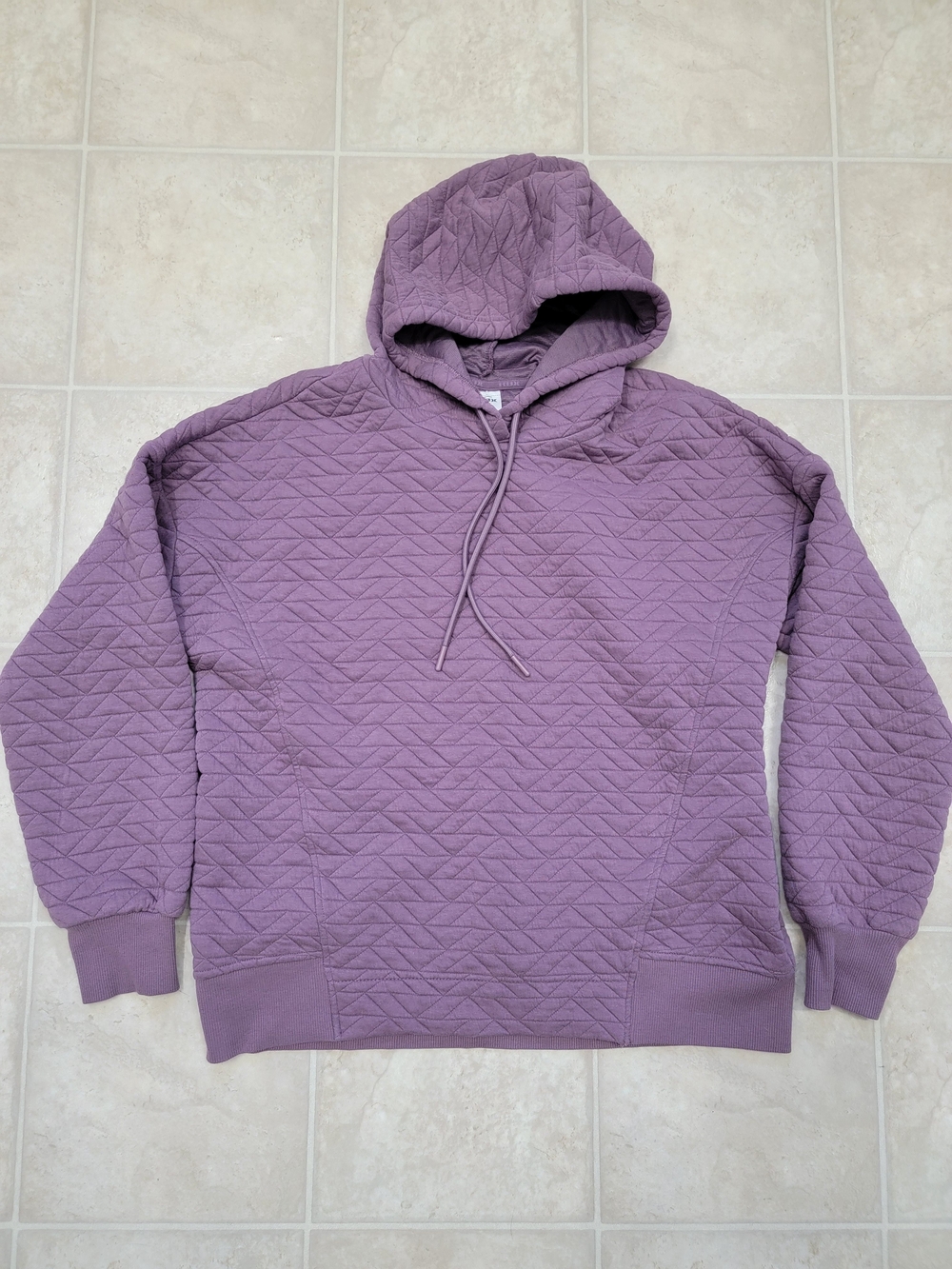 RBX Quilted Hooded Pullover in Mauve